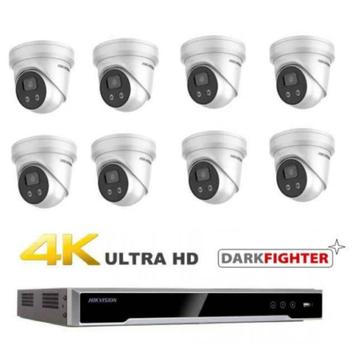 8MP Hikvision IP PoE Darkfighter camera set/NVR+8x camera's beschikbaar voor biedingen