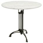 Rond gietijzeren tafel met marmer blad 80 x 74 cm tafels, Overige materialen, Bistro, 50 tot 100 cm, Rond