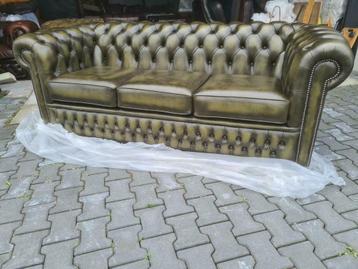 Chesterfield 3.5 zit bank olijfgroen groen + GRATIS BEZORGD beschikbaar voor biedingen