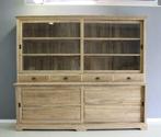 Grote teakhouten kast met schuifdeuren; Indoteak, Huis en Inrichting, Ophalen, 200 cm of meer, Teakhout, Nieuw