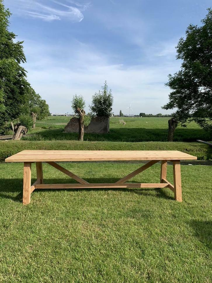 Tuintafel loungeset, tuinset, ronde ovale douglas hout bank, Tuin en Terras, Tuinsets en Loungesets, Nieuw, Tuinset, Hout, Bank