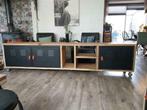Industrieel tv meubel met lockers 2.5 meter, Ophalen, Nieuw, 200 cm of meer, Metaal