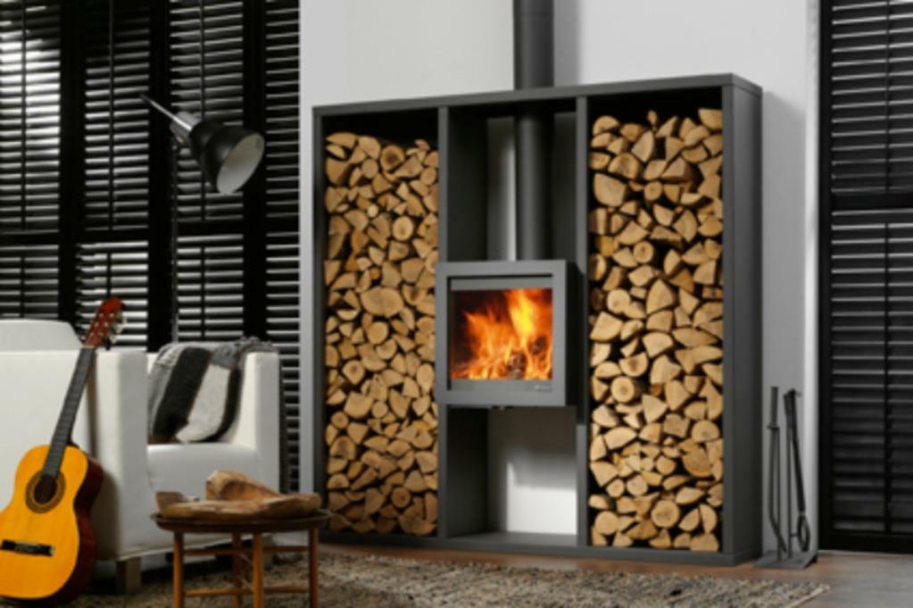 Designhaard van Dik Geurts Bora Wall EA, Huis en Inrichting, Kachels, Nieuw, Vrijstaand, Hout