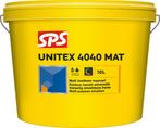 SPS UNITEX 4040 MAT SCHROBVAST 10 L WIT uitstekend dekkend !, Doe-het-zelf en Verbouw, Verf, Beits en Lak, Nieuw, Verf, Ophalen of Verzenden