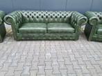 Nieuw CHESTERFIELD XL bankstel groen + GRATIS BEZORGING, Nieuw, Chesterfield, Rechte bank, Leer