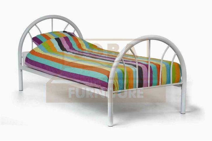 1 Persoons bed 90x200 + ijzer sterk stalen bodem €99, Huis en Inrichting, Slaapkamer | Bedden, 200 cm, Wit, Ophalen of Verzenden