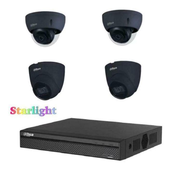 4MP Dahua StarLight IP POE  set / 4CH NVR + 4x cameras, Audio, Tv en Foto, Videobewaking, Nieuw, Buitencamera, Ophalen of Verzenden