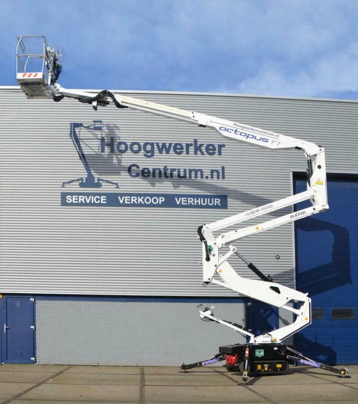 17 meter spinhoogwerker, Oil&Steel Octopus 1715 uit 2016, Zakelijke goederen, Machines en Bouw | Liften, Steigers en Ladders, Ophalen
