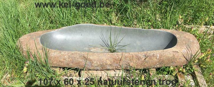 lange natuurstenen wasbak rivierstenen trog versteend hout, Doe-het-zelf en Verbouw, Sanitair, Nieuw, Wastafel, Steen, Ophalen