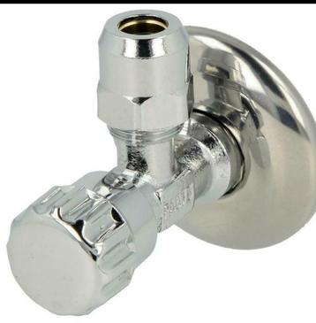 Hoekstopkraan 1/2 x 3/8 (10mm) inclusief rozet beschikbaar voor biedingen