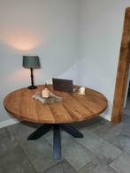 Ronde massief eiken maatwerk tafels., 100 tot 150 cm, Nieuw, Eikenhout, Rond