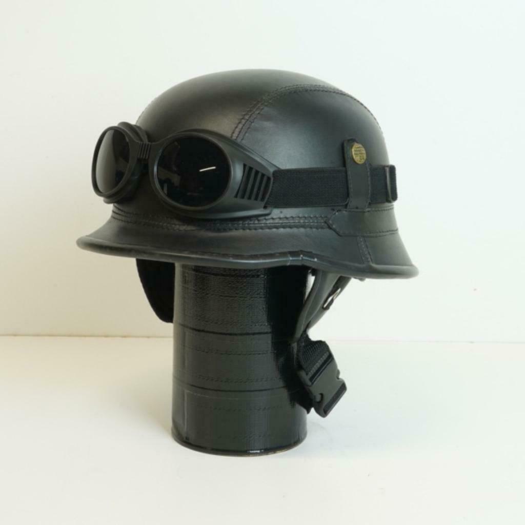 ≥ Retro Brommer / Scooter / Motor helm met bril. — Brommerhelmen —  Marktplaats