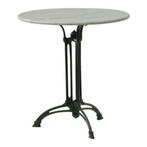 Bistro tafel tuintafel gietijzer met rond marmer blad Ø80 cm, Overige materialen, Eettafel, Nieuw, Ophalen of Verzenden