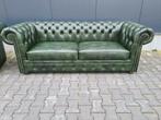 NIEUWE Chesterfield bank groen + GRATIS BEZORGING, Nieuw, Chesterfield, Rechte bank, Leer