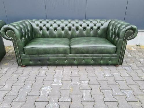 NIEUWE Chesterfield bank groen + GRATIS BEZORGING, Huis en Inrichting, Banken | Bankstellen, Nieuw, Rechte bank, 200 tot 250 cm