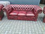 NIEUW Chesterfield bankstel rood zwart + GRATIS BEZORGD, Nieuw, Chesterfield, Leer, Ophalen of Verzenden