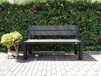 Zwarte tuinbank 160 cm van onderhoudsarm composiet en staal, Ophalen of Verzenden, Nieuw, Bank