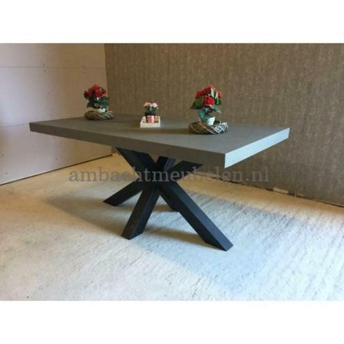 Betonlook Tafel Eettafel Vergadertafel Betoncire GOEDKOOPSTE, Huis en Inrichting, Tafels | Eettafels, Nieuw, Ophalen