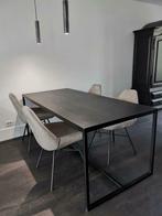 Eiken eettafel met staal | BLACK INTERIOR, 50 tot 100 cm, Nieuw, Zwart eiken, modern, 150 tot 200 cm