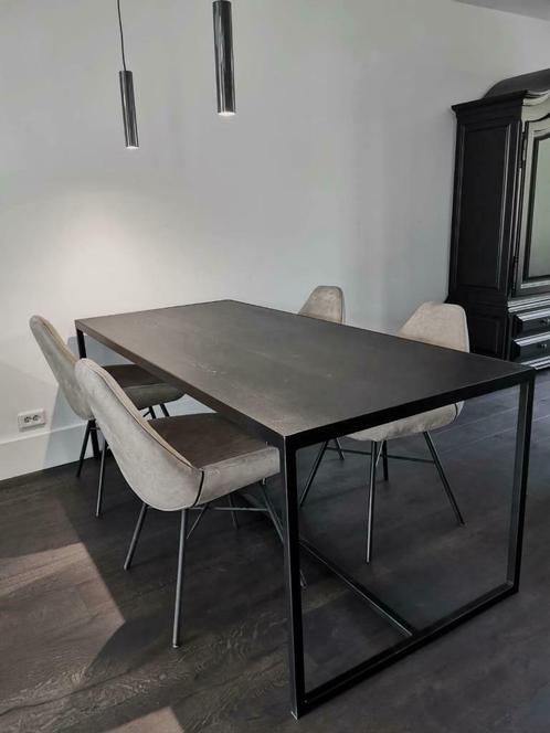 Eiken eettafel met staal | BLACK INTERIOR, Huis en Inrichting, Tafels | Eettafels, Nieuw, 50 tot 100 cm, 150 tot 200 cm, Vijf personen of meer