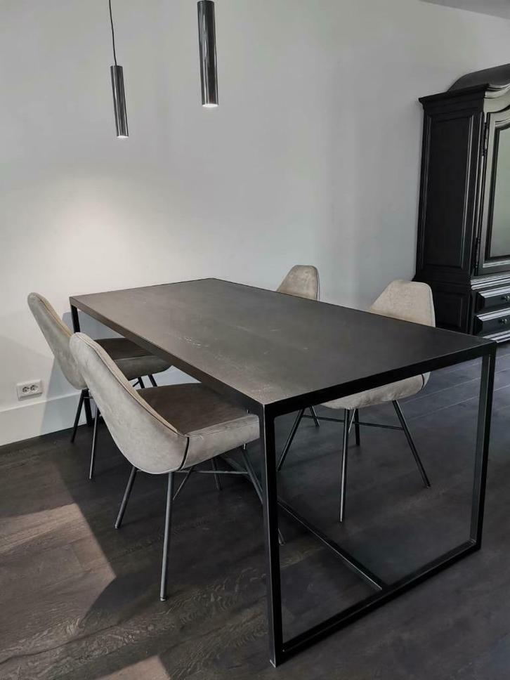Eiken eettafel met staal | BLACK INTERIOR, Huis en Inrichting, Tafels | Eettafels, Nieuw, 50 tot 100 cm, 150 tot 200 cm, Vijf personen of meer