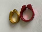 Aluminium zadelpenklemmen goud en rood 34,8 mm 20€ per 2!, Ophalen of Verzenden