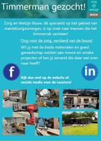 Vacature Timmerman, Diensten en Vakmensen, Aannemers, Garantie, Verbouw of Aanbouw