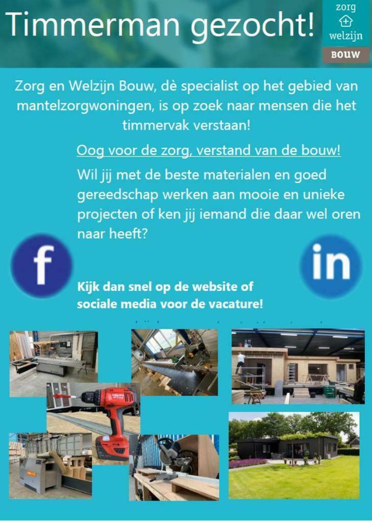 Vacature Timmerman, Diensten en Vakmensen, Aannemers, Nieuwbouw of Opbouw, Onderhoud of Restauratie, Verbouw of Aanbouw, Garantie