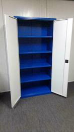 archiefkast legbordenkast plankenkast blauw/wit, Verzenden, Wit, Nieuw, 50 tot 100 cm