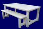 witte tafel 100 x 200, Ophalen of Verzenden, Nieuw, Rechthoekig, Teakhout