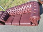 Chesterfield bank + fauteuil + GRATIS BEZORGING, Chesterfield, Rechte bank, Gebruikt, Leer