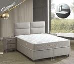 2persoons boxspring met opbergruimte compleet €699 VOORRAAD!, Nieuw, Grijs, 180 cm, Stof