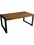 Salontafel Britt mango hout 110x60cm met zwart metaal, Huis en Inrichting, Tafels | Salontafels, Nieuw, Zwart, Ophalen of Verzenden