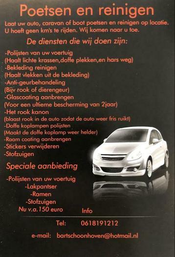 AUTO POETSEN EN REINIGEN OP LOCATIE beschikbaar voor biedingen