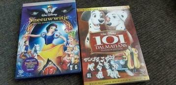 Disney DVD'S: Sneeuwwitje & de zeven dwergen +101 Dalmatiers beschikbaar voor biedingen