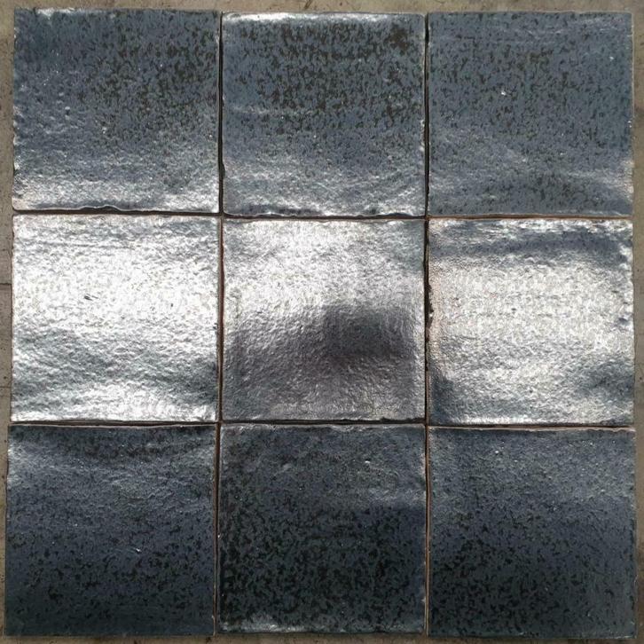 Metallic Zwart | Spaanse Witjes, Doe-het-zelf en Verbouw, Tegels, Nieuw, Wandtegels, Keramiek, Minder dan 20 cm, Minder dan 20 cm