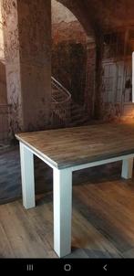 Landelijke strakke Driftwood eetkamertafel tafel 160x90 wit, Huis en Inrichting, Tafels | Eettafels, Nieuw, Tafel, Grenenhout