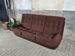 Jaren 70 Bruine Retro Bank | Vintage Design Relax Sofa, Rechte bank, Gebruikt, Ophalen of Verzenden, 75 tot 100 cm