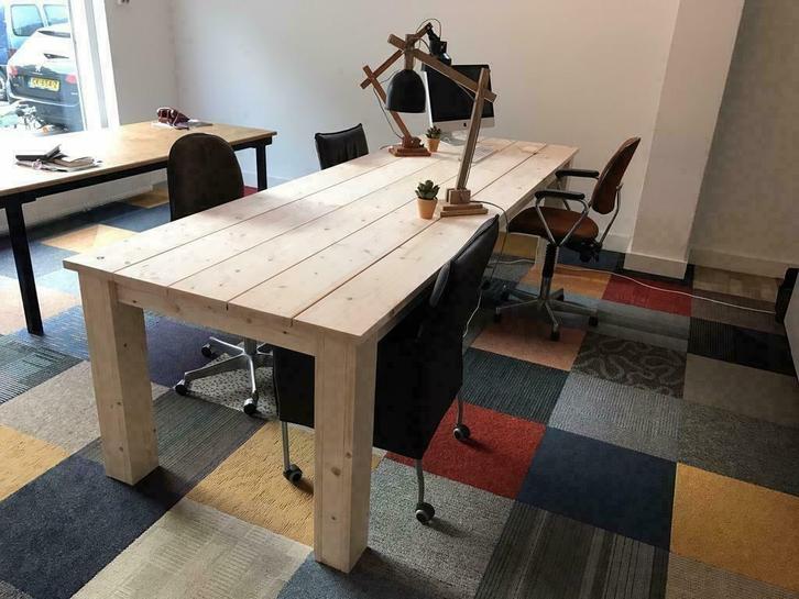Grote Eettafel Steigerhout Hoekpoot | 2 - 4 meter | RaanWerk, Huis en Inrichting, Tafels | Eettafels, Nieuw, 50 tot 100 cm, 200 cm of meer