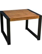 Kleine koffietafel mangohout, 50 tot 100 cm, Vierkant, Nieuw, Metaal