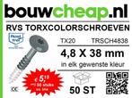 SCHROEVEN EN SPIJKERS MET COLORKOP BOUWCHEAP, Nieuw, Rvs, Ophalen of Verzenden, Schroeven