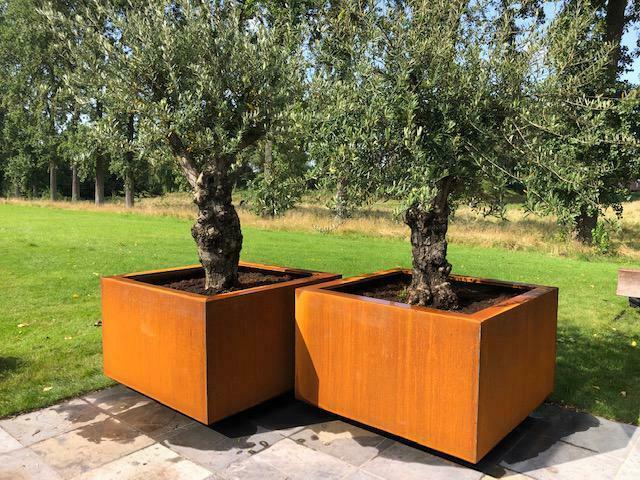 Cortenstalen bloembakken (op voorraad), Tuin en Terras, Bloembakken en Plantenbakken, Metaal, Tuin, Ophalen of Verzenden