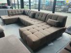 Nieuwe trendy Ubank bruin suede pilotenleer xxl loungebank, Nieuw, 300 cm of meer, 150 cm of meer, Ophalen of Verzenden