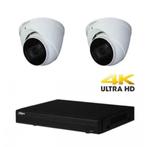 8MP Dahua IP POE beveiligingscamera set / 4CH NVR+2x cameras, Ophalen of Verzenden, Nieuw, Buitencamera