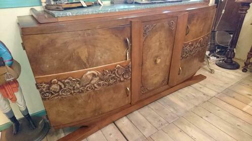 Art Deco dressoir marmer top 190 x 55 x 94 cm uniek antiek, Antiek en Kunst, Antiek | Meubels | Kasten, Ophalen