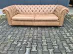 Chesterfield bank XL bruin camel + GRATIS BEZORGD, Huis en Inrichting, Chesterfield, Rechte bank, Gebruikt, Leer