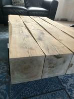 Salontafel oud Eikenbalken met waankant, 100 tot 150 cm, Eikenhout, Nieuw, Minder dan 50 cm