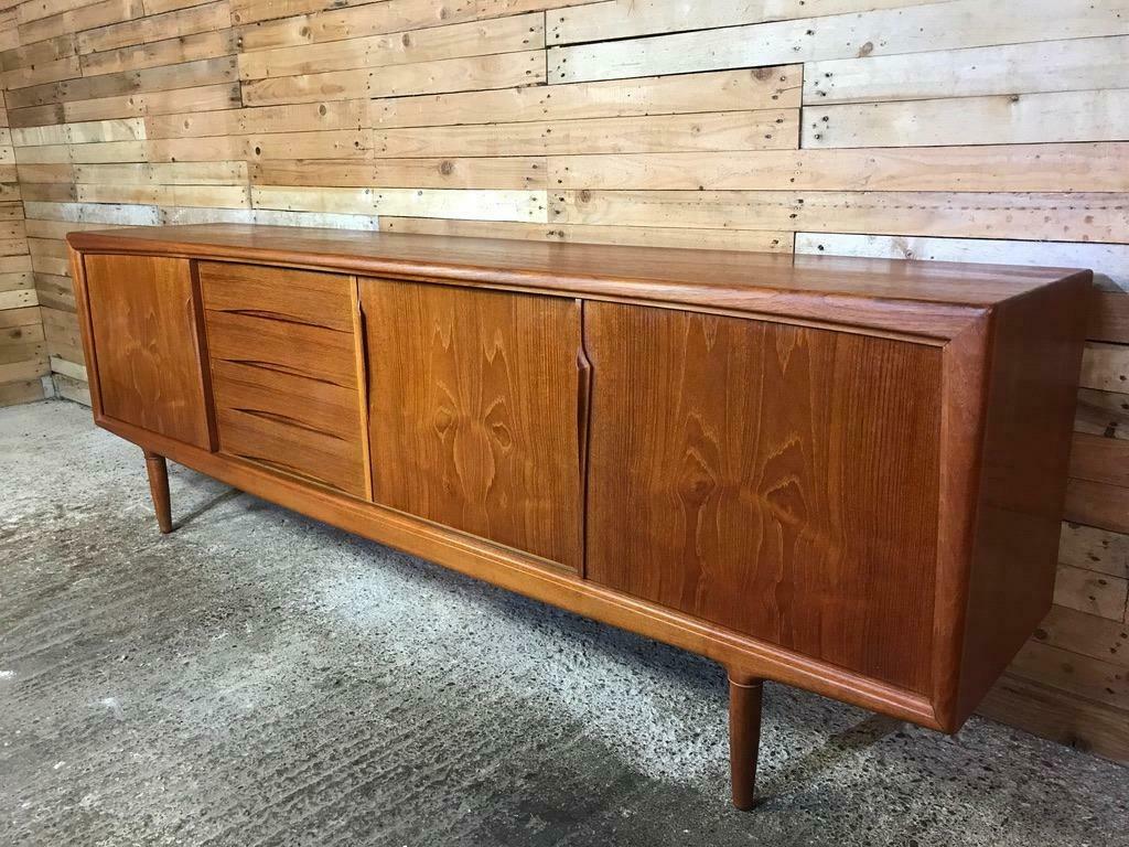Gunni Omann Teak Sideboard Axel Christiansen Odder 1960's, Gebruikt, Verzenden, Teakhout, 200 cm of meer