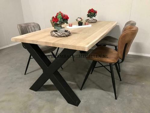 Eikenhouten Tafel BOOMSTAMRAND BoomstamTafel IN ELKE FORMAAT, Huis en Inrichting, Tafels | Eettafels, Nieuw, 50 tot 100 cm, 150 tot 200 cm