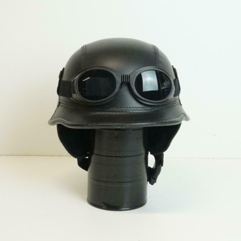 ≥ Retro Brommer / Scooter / Motor helm met bril. — Brommerhelmen —  Marktplaats